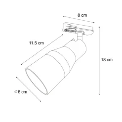 QAZQA Deckenstrahler|Aufbaustrahler*Moderner Spot Dunkelbronze für 1-phasiges Schienensystem - Iconic Kohua