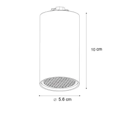 QAZQA Deckenstrahler|Aufbaustrahler*Moderner Spot Dunkelbronze für 1-Phasen-Schienensystem GU10 50mm - Iconic Ruby Honey