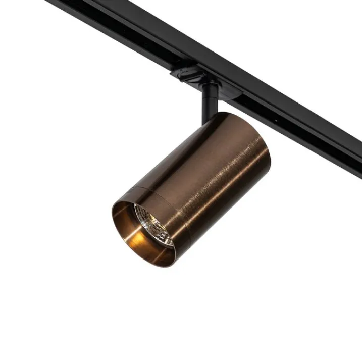 QAZQA Deckenstrahler|Aufbaustrahler*Moderner Spot Dunkelbronze für Schienensystem 1-phasig 70mm - Iconic Jeana Luxe