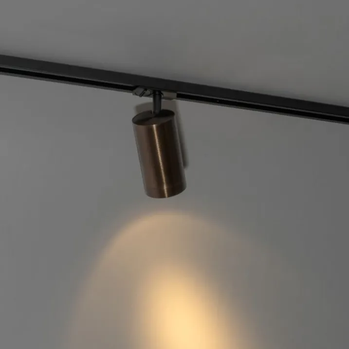QAZQA Deckenstrahler|Aufbaustrahler*Moderner Spot Dunkelbronze für Schienensystem 1-phasig 70mm - Iconic Jeana Luxe