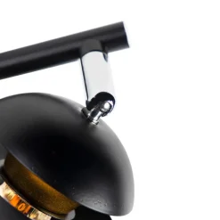 QAZQA Küchenlampen|Deckenstrahler*Moderner Spot 4-Flammig schwarz mit goldener Innenseite- Buell Deluxe