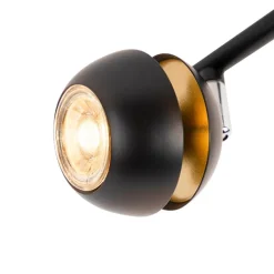 QAZQA Küchenlampen|Deckenstrahler*Moderner Spot 4-Flammig schwarz mit goldener Innenseite- Buell Deluxe
