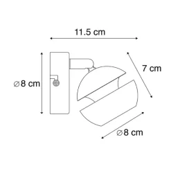 QAZQA Wandleuchten|Wohnzimmerlampen*Moderner Spot 1-Flammig schwarz mit goldener Innenseite - Buell Deluxe