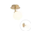 QAZQA Schlafzimmerlampen|Küchenlampen*Moderner Spot Gold mit Opalglas mit Schalter - Athens