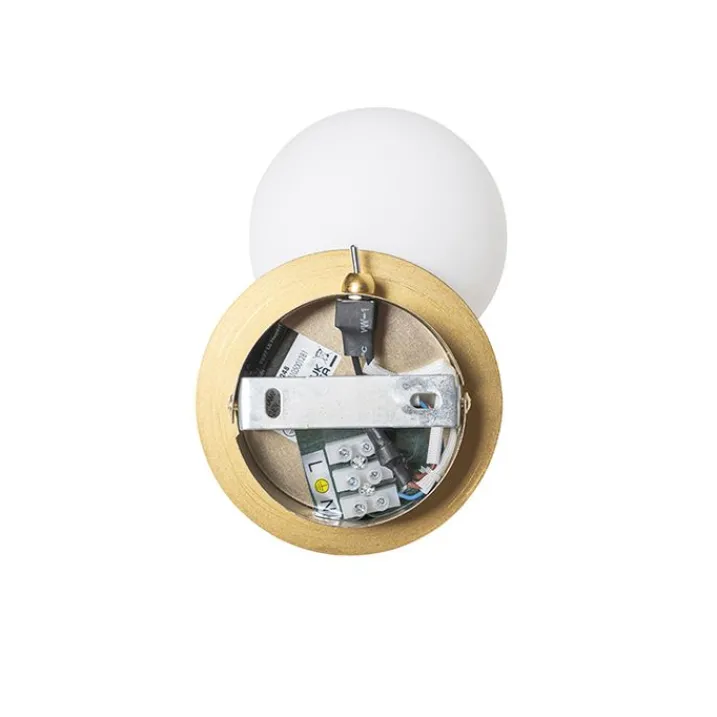 QAZQA Schlafzimmerlampen|Küchenlampen*Moderner Spot Gold mit Opalglas mit Schalter - Athens