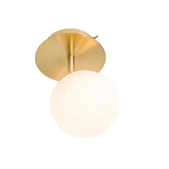 QAZQA Schlafzimmerlampen|Küchenlampen*Moderner Spot Gold mit Opalglas mit Schalter - Athens