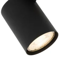 QAZQA Wandstrahler|Deckenstrahler*Moderner Spot in Schwarz mit Holz, verstellbar, quadratisch – Jeana