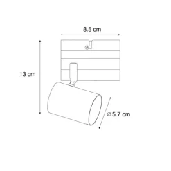 QAZQA Wandstrahler|Deckenstrahler*Moderner Spot in Schwarz mit Holz, verstellbar, quadratisch – Jeana
