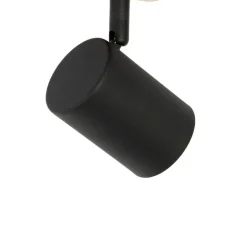 QAZQA Wandstrahler|Deckenstrahler*Moderner Spot in Schwarz mit Holz, verstellbar, quadratisch – Jeana