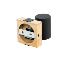 QAZQA Wandstrahler|Deckenstrahler*Moderner Spot in Schwarz mit Holz, verstellbar, quadratisch – Jeana