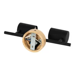 QAZQA Schlafzimmerlampen|Küchenlampen*Moderner Spot in Schwarz mit kippbarem Holz, 2-flammig – Jeana