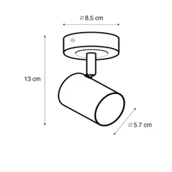 QAZQA Wandstrahler|Deckenstrahler*Moderner Spot schwarz mit kippbarem Holz - Jeana