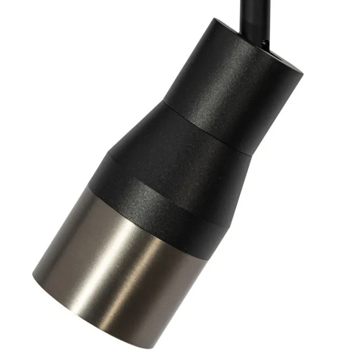 QAZQA Deckenstrahler|Aufbaustrahler*Moderner Spot Schwarz mit Gunmetal für 1-Phasen-Schienensystem GU10 50mm - Iconic Kohua