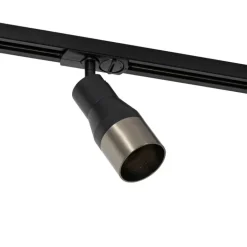 QAZQA Deckenstrahler|Aufbaustrahler*Moderner Spot Schwarz mit Gunmetal für 1-Phasen-Schienensystem GU10 50mm - Iconic Kohua