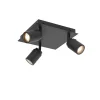 QAZQA Badezimmerlampen|Deckenstrahler*Moderner Spot schwarz quadratisch 3-Licht IP44 - Ducha