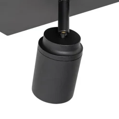 QAZQA Badezimmerlampen|Deckenstrahler*Moderner Spot schwarz quadratisch 3-Licht IP44 - Ducha