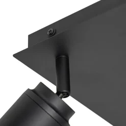 QAZQA Badezimmerlampen|Deckenstrahler*Moderner Spot schwarz quadratisch 3-Licht IP44 - Ducha
