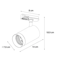 QAZQA Schlafzimmerlampen|Küchenlampen*Moderner Spot weiß für 1-phasiges Schienensystem 70 mm - Iconic Jeana Luxe