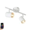 QAZQA Smarte Spots|Smarte Deckenleuchten*Moderner Spot weiß inkl. WiFi GU10 Lichtquelle verstellbar - Jeana 2