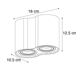 QAZQA Schlafzimmerlampen|Küchenlampen*Moderner Spot weiß kippbar - Rondoo Duo