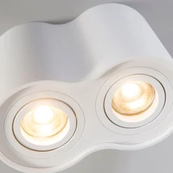 QAZQA Schlafzimmerlampen|Küchenlampen*Moderner Spot weiß kippbar - Rondoo Duo