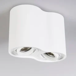 QAZQA Schlafzimmerlampen|Küchenlampen*Moderner Spot weiß kippbar - Rondoo Duo