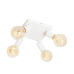 QAZQA Deckenstrahler|Aufbaustrahler*Moderner Spot weiß quadratisch 4-flammig - Facil