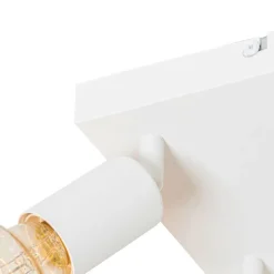 QAZQA Deckenstrahler|Aufbaustrahler*Moderner Spot weiß quadratisch 4-flammig - Facil