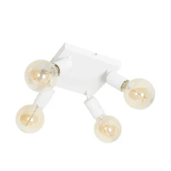 QAZQA Deckenstrahler|Aufbaustrahler*Moderner Spot weiß quadratisch 4-flammig - Facil