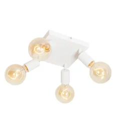 QAZQA Deckenstrahler|Aufbaustrahler*Moderner Spot weiß quadratisch 4-flammig - Facil