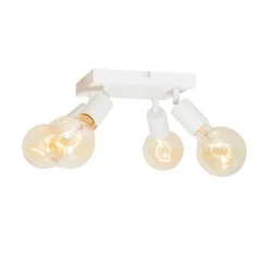 QAZQA Deckenstrahler|Aufbaustrahler*Moderner Spot weiß quadratisch 4-flammig - Facil