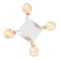 QAZQA Deckenstrahler|Aufbaustrahler*Moderner Spot weiß quadratisch 4-flammig - Facil