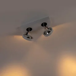 QAZQA Deckenstrahler|Aufbaustrahler*Moderner Spot weiß schwenk- und neigbar - Ga 2