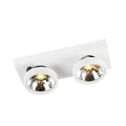 QAZQA Deckenstrahler|Aufbaustrahler*Moderner Spot weiß schwenk- und neigbar - Ga 2