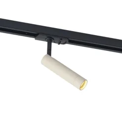 QAZQA Deckenstrahler|Aufbaustrahler*Moderner Strahler Beige mit Schwarz für Schienensystem 1-phasig - Iconic Ivy