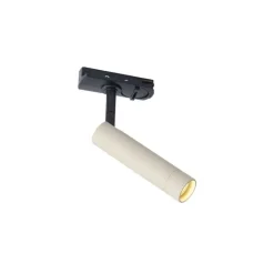 QAZQA Deckenstrahler|Aufbaustrahler*Moderner Strahler Beige mit Schwarz für Schienensystem 1-phasig - Iconic Ivy