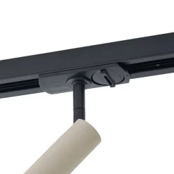 QAZQA Deckenstrahler|Aufbaustrahler*Moderner Strahler Beige mit Schwarz für Schienensystem 1-phasig - Iconic Ivy