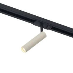 QAZQA Deckenstrahler|Aufbaustrahler*Moderner Strahler Beige mit Schwarz für Schienensystem 1-phasig - Iconic Ivy