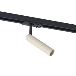 QAZQA Deckenstrahler|Aufbaustrahler*Moderner Strahler Beige mit Schwarz für Schienensystem 1-phasig - Iconic Ivy