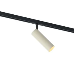 QAZQA Deckenstrahler|Aufbaustrahler*Moderner Strahler Beige mit Schwarz für Schienensystem 1-phasig GU10 35mm - Slimline Uzzy