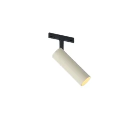 QAZQA Deckenstrahler|Aufbaustrahler*Moderner Strahler Beige mit Schwarz für Schienensystem 1-phasig GU10 35mm - Slimline Uzzy