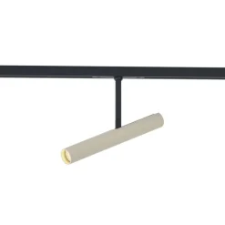 QAZQA Deckenstrahler|Aufbaustrahler*Moderner Strahler beige mit Schwarz für 1-Phasen-Schienensystem - Slimline Avery