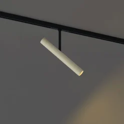 QAZQA Deckenstrahler|Aufbaustrahler*Moderner Strahler beige mit Schwarz für 1-Phasen-Schienensystem - Slimline Avery