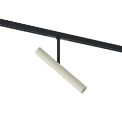 QAZQA Deckenstrahler|Aufbaustrahler*Moderner Strahler beige mit Schwarz für 1-Phasen-Schienensystem - Slimline Avery