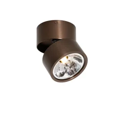 QAZQA Schlafzimmerlampen|Küchenlampen*Moderner Strahler dunkelbronze rund verstellbar - Go Nine