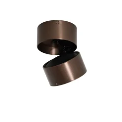 QAZQA Schlafzimmerlampen|Küchenlampen*Moderner Strahler dunkelbronze rund verstellbar - Go Nine