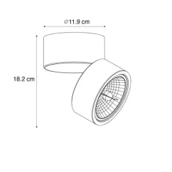 QAZQA Schlafzimmerlampen|Küchenlampen*Moderner Strahler dunkelbronze rund verstellbar - Go Nine