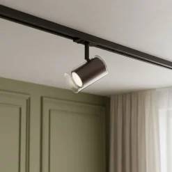 QAZQA Deckenstrahler|Aufbaustrahler*Moderner Strahler Dunkelbronze mit Klarglas für Schienensystem 1-phasig - Iconic Lloyd