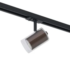 QAZQA Deckenstrahler|Aufbaustrahler*Moderner Strahler Dunkelbronze mit Klarglas für Schienensystem 1-phasig - Iconic Lloyd