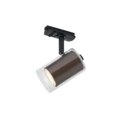 QAZQA Deckenstrahler|Aufbaustrahler*Moderner Strahler Dunkelbronze mit Klarglas für Schienensystem 1-phasig - Iconic Lloyd